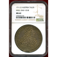 オーストリア 1711/2 ターラー 銀貨 ヨーゼフ1世 NGC MS62