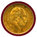 ドイツ プロイセン 1873A 10マルク 金貨 ヴィルヘルム1世 NGC MS67