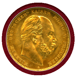 ドイツ プロイセン 1873A 10マルク 金貨 ヴィルヘルム1世 NGC MS67