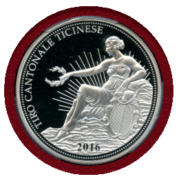 スイス 現代射撃祭 2016年 50フラン 銀貨 ティチーノ PCGS PR69DCAM