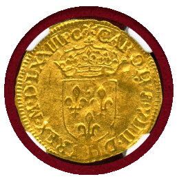 【SOLD】フランス 1573M エキュドール 金貨 シャルル9世 NGC MS62