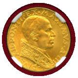 バチカン市国 1941/Ⅲ 100リレ 金貨 ピウス12世 NGC MS66