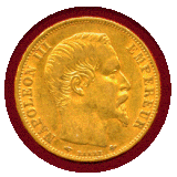 フランス 1856A 20フラン 金貨 ナポレオン3世無冠