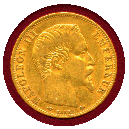 フランス 1856A 20フラン 金貨 ナポレオン3世無冠