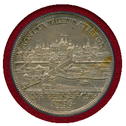 ドイツ レーゲンスブルク 1756ICB ターラー 銀貨 都市景観 PCGS AU55