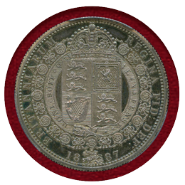 イギリス 1887年 1/2クラウン 銀貨 ヴィクトリア ジュビリーヘッド PCGS PR64CAM