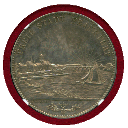 【SOLD】ドイツ 1841年 2ターラー 銀貨 フランクフルト都市景観 UNC DETAILS