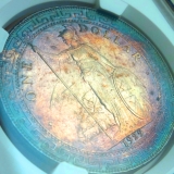 【SOLD】 イギリス 1929B トレードダラー 銀貨 NGC MS64 トーン