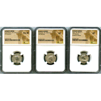 古代ローマ 193-217年 デナリウス 銀貨 3枚セット NGC XF～Ch XF