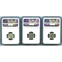 古代ローマ 193-217年 デナリウス 銀貨 3枚セット NGC XF～Ch XF