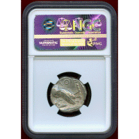 古代ギリシャ アテネ 440-404BC 4ドラクマ 銀貨 フクロウ NGC Ch AU