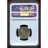 古代ギリシャ アテネ 440-404BC 4ドラクマ 銀貨 フクロウ NGC Ch XF