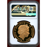 英領ジャージー島 2006年 5ポンド 金貨 エリザベス2世 生誕80年記念 NGC PF69UC
