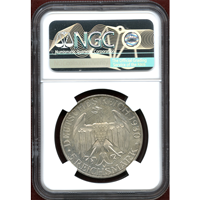 ドイツ ワイマール共和国 1930A 5マルク 銀貨 ツェッペリン NGC PF64