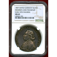 【SOLD】ドイツ フランクフルト 1807 銀メダル 都市景観 NGC MS63