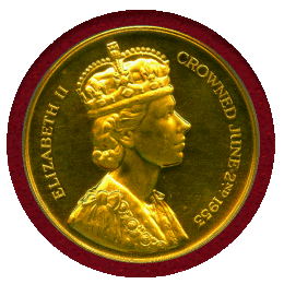 イギリス 1953年 金メダル エリザベス2世戴冠記念 NGC MS63
