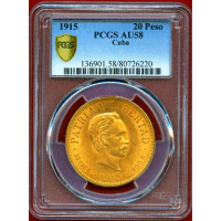 【SOLD】キューバ 1915年 20ペソ 金貨 ホセ・マルティ PCGS AU58