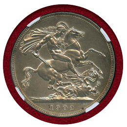 イギリス 1902年 銀貨 2枚セット エドワード7世 PF61 MATTE