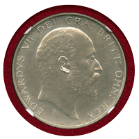 イギリス 1902年 銀貨 2枚セット エドワード7世 PF61 MATTE