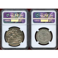 イギリス 1902年 銀貨 2枚セット エドワード7世 PF61 MATTE