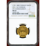 【SOLD】 ドイツ ハンブルク 18世紀 ダカット金メダル NGC MS62
