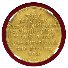 ドイツ ニュルンベルク UNDATED ダカット金メダル 神の洗礼 NGC AU DETAILS