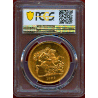 イギリス 1893年 5ポンド 金貨 ヴィクトリア オールドヘッド PCGS MS63