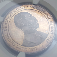 【SOLD】 オーストリア 1877年 ターラー 銀貨 ラクサルペ山荘開設記念 NGC MS63PL