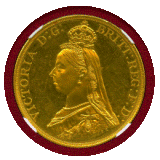 【SOLD】イギリス 1887年 5ポンド 金貨 ヴィクトリア ジュビリーヘッド NGC MS63