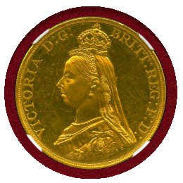 【SOLD】イギリス 1887年 5ポンド 金貨 ヴィクトリア ジュビリーヘッド NGC MS63