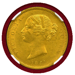 【SOLD】英領インド 1841(C) モハール 金貨 ヴィクトリア NGC MS61