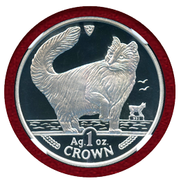 マン島 1991年 クラウン プルーフ銀貨 キャットコイン ノルウェージャ NGC PF69UCAM