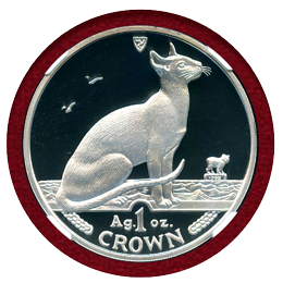 マン島 1992年 クラウン プルーフ銀貨 キャットコイン シャム NGC PF69UCAM