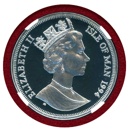 マン島 1994年 クラウン プルーフ銀貨 キャットコイン 日本猫 NGC PF68UCAM