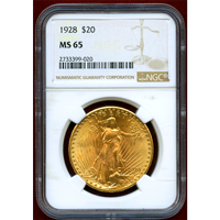 【SOLD】アメリカ 1928年 20ドル 金貨 セントゴーデンス NGC MS65