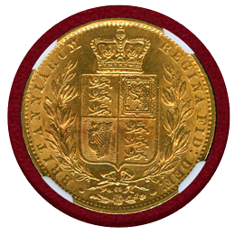 イギリス 1866年 ソブリン 金貨 ヴィクトリア ヤングヘッド NGC MS62