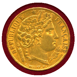 フランス 1851A 20フラン 金貨 セレス