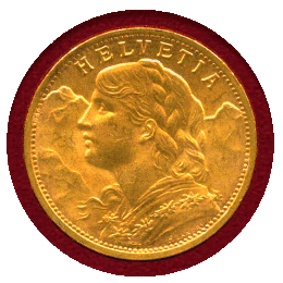 スイス 1927B 20フラン 金貨 アルプスと少女