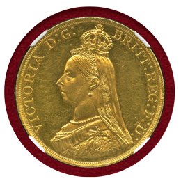イギリス 1887年 5ポンド 金貨 ヴィクトリア ジュビリーヘッド NGC MS61