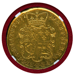 【SOLD】イギリス 1739年 2ギニー 金貨 ジョージ2世 NGC AU DETAILS