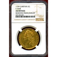 【SOLD】イギリス 1739年 2ギニー 金貨 ジョージ2世 NGC AU DETAILS