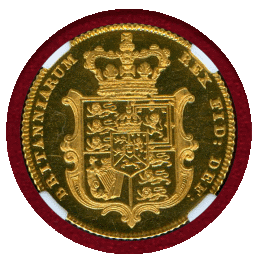 イギリス 1826年 1/2ソブリン 金貨 ジョージ4世 NGC PF63CAMEO