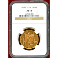 【SOLD】フランス 1904A 50フラン 金貨 エンジェル NGC MS62