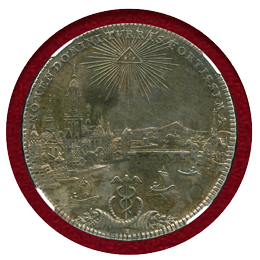 ドイツ フランクフルト 1772PCB ターラー 銀貨 都市景観 NGC AU Details