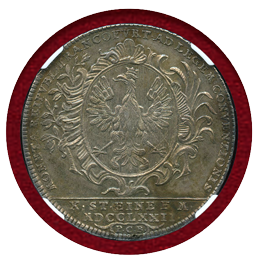 ドイツ フランクフルト 1772PCB ターラー 銀貨 都市景観 NGC AU Details