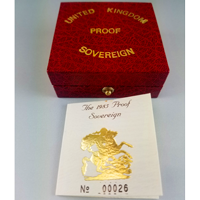 イギリス 1985年 ソブリン 金貨 プルーフ エリザベス2世