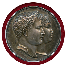 【SOLD】フランス 1810年 ナポレオン&ルイーザ結婚記念 銀メダル NGC MS62