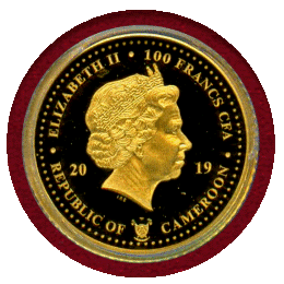 【SOLD】カメルーン 2019 100フラン金貨 ウナとライオン エリザベス2世 PR68DCAM