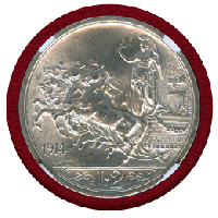 イタリア 1914R 2リレ 銀貨 2枚セット クァドリガ NGC MS64/MS63