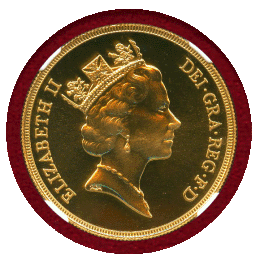 【SOLD】イギリス 1986年 5ポンド 金貨 エリザベス2世 NGC MS69